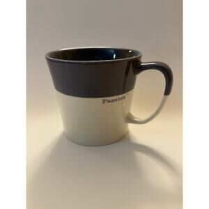 Starbucks Passion Tazo Tea Cup Mug 2010 Bone China White & Violet-Gray